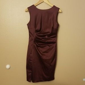 NWOT Loft burgundy satin dress us4